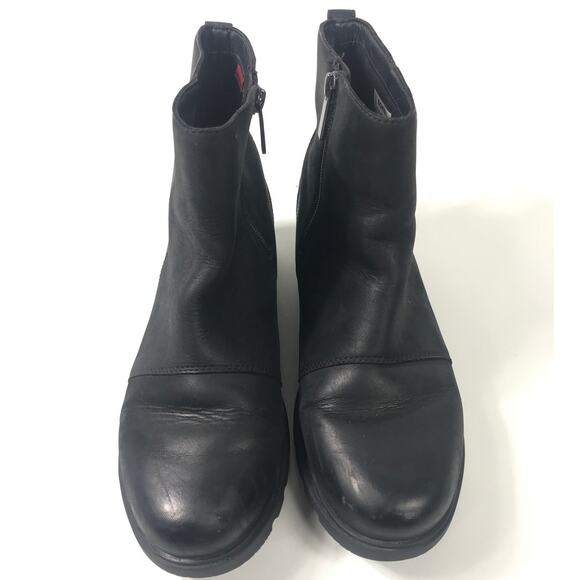 Sorel Emelie Women's 8 Black Zip Ankle Boots Waterproof Cute Functional Fall - Picture 1 of 8